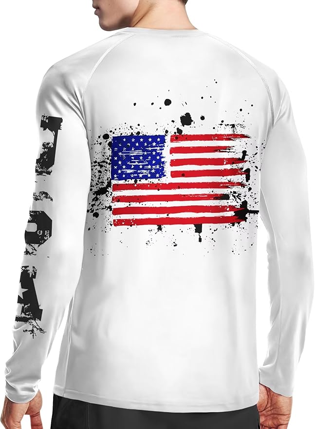 Men's Swim UPF 50+ Sun Protection Shirt Long Sleeve SPF Fishing Outdoor UV Hiking Lightweight Shirts