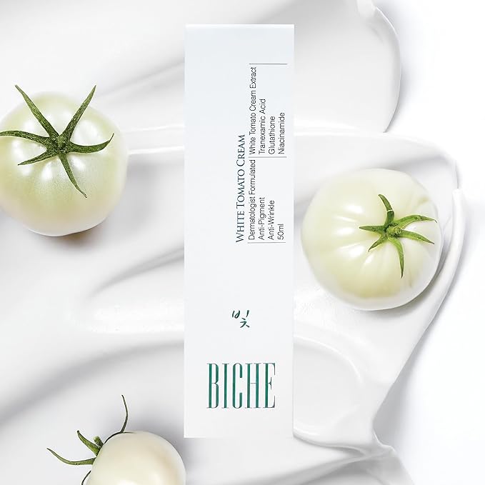 BICHE Dermatologist Formulated White Tomato Cream with Niacinamide, Tranexamic Acid, Glutathione Face Cream 50ml - Anti-Aging, Dark Spot Corrector, 100hrs Deep Hydration