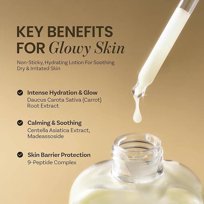 ONGREDIENTS Skin Barrier Calming Lotion | Lightweight Moisturizer for Dry, Sensitive Skin | Centella, 9-Peptide Complex, Glucose, Soothing, Calming, Hydrating | Vegan, Korean skincare (7.43 fl Oz)