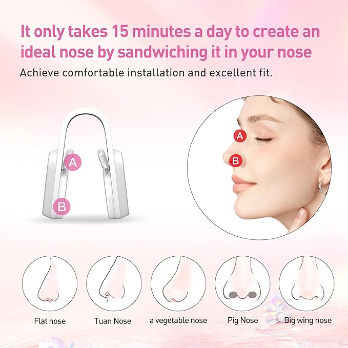 Nose Slender Device High Upward Tool, Nose Shaper Up Lifting Clip, Pain-Free Nose Bridge Straightener Corrector