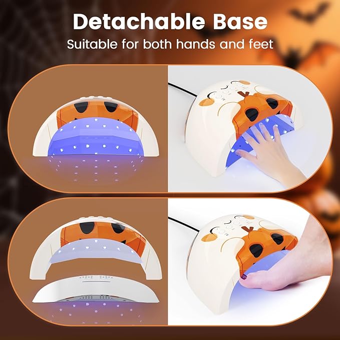 Lavinda Halloween UV LED Nail Lamp Limited Edition, 48W Nail Dryer for All Gel Polish, Professional UV Light for Nails with 4 Timers, Smart Sensor & Detachable Base for Hands & Feet DIY Manicure