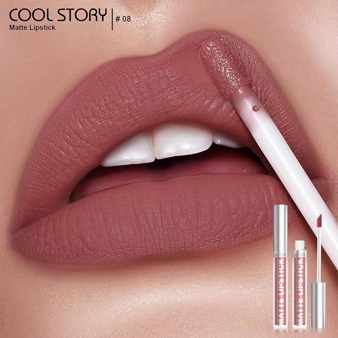 Matte Lip Gloss Stain Color Tint Long-Lasting Waterproof Formula (08)