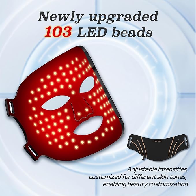 Red Light Therapy Face Mask for Women with 7 Colors LED Face & Neck Mask Light Therapy for Skincare Wrinkle & Anti-Aging Devices at Home