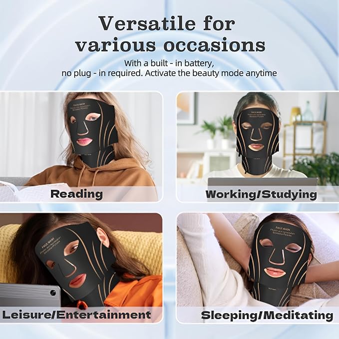 Red Light Therapy Face Mask for Women with 7 Colors LED Face & Neck Mask Light Therapy for Skincare Wrinkle & Anti-Aging Devices at Home