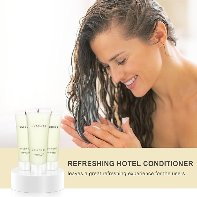 Travel Size Conditioner Bulk (1 fl oz, 30 Pack), Refreshing Hotel Conditioner, Mini and Small Size Conditioner Gel, Guest Hotel Toiletries in Bulk - Mini Conditioner, Clear Container