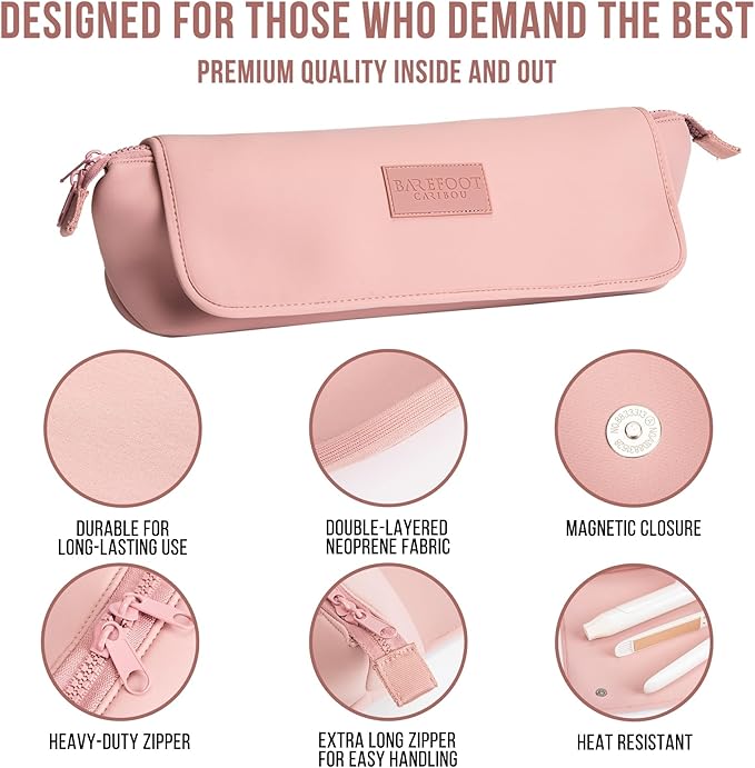 Hair Tools Travel Bag and Heat Resistant Mat for Flat Irons, Straighteners, Curling Iron, and Haircare Accessories, 2-in-1 design, with Interior Pockets, Portable Organizer