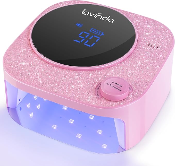 Lavinda 54W UV LED Nail Lamp, Professional UV Light for Gel Nails Rechargeable Cordless Nail Dryer with 36 Lamp Beads, 4 Timer Settings & Auto Sensor, Fast Curing Gel Light for Home and Salon Use