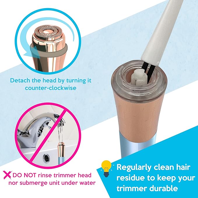 Flawless Facial Hair Remover for Women Painless Electric Razor Epilator Trimmer Shaver with 18K Gold-Plated, 16mm Dual Ring Floating Head, USB Rechargeable, 360° LED for Face Lip Hair Removal