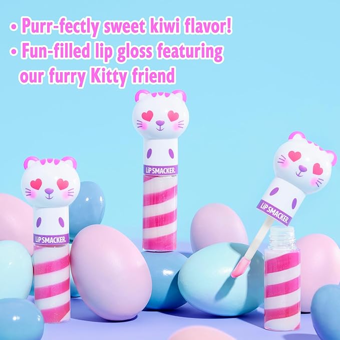 Lip Smacker Easter Kitty Lippy Pal Lip Gloss, Moisturizing & Hydrating, Fun & Collectible Gift for All Ages - Sweet Kiwi