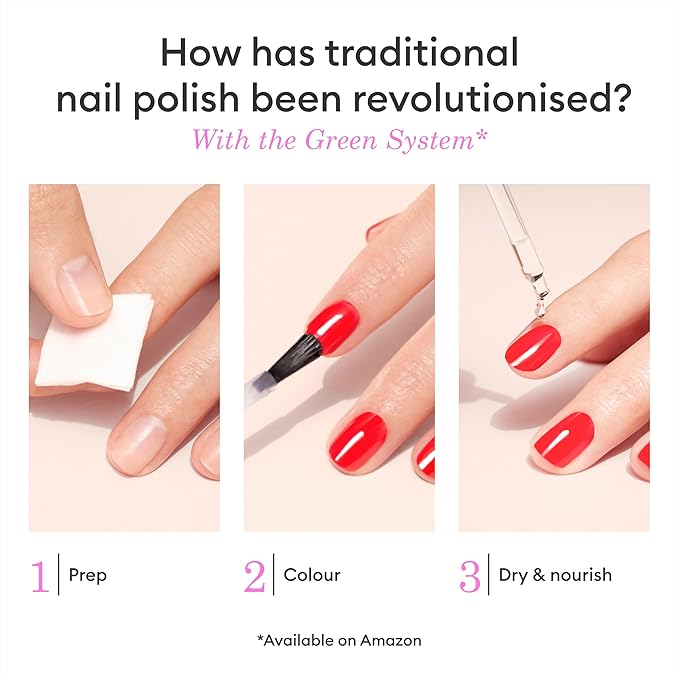 Manucurist - Green Hollyhock Nail Polish - Dark Cherry Nail Polish - 9-Free, Vegan and Plant-Based - Manicure - Made in France - 0.5 fl oz