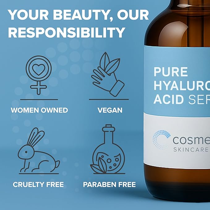 Hyaluronic Acid Serum with Vitamin B5 - Intense Hydration, Anti-Aging, Non-Greasy, Paraben Free, Face Serum - 2 oz