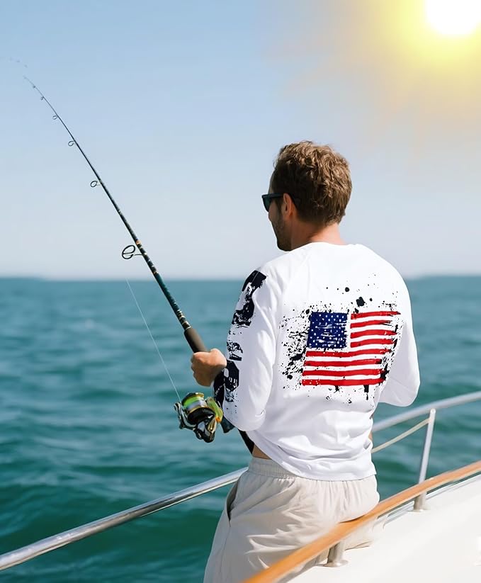 Men's Swim UPF 50+ Sun Protection Shirt Long Sleeve SPF Fishing Outdoor UV Hiking Lightweight Shirts