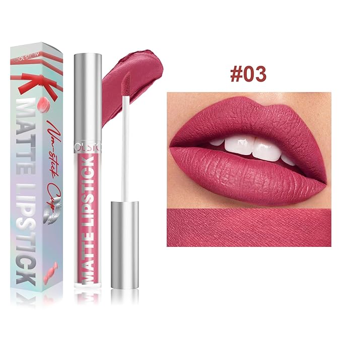 Matte Lip Gloss Stain Color Tint Long-Lasting Waterproof Formula (03)