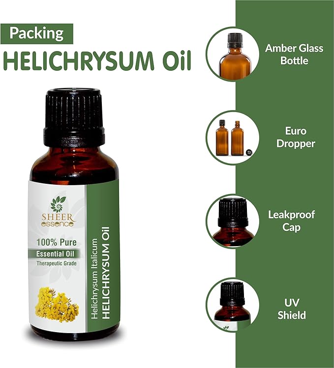 Helichrysum Oil 100% Pure Undiluted Natural Uncut Therapeutic Grade Steam Distilled Essential Oils for Skin, Hair and Aromatherapy 5000ML