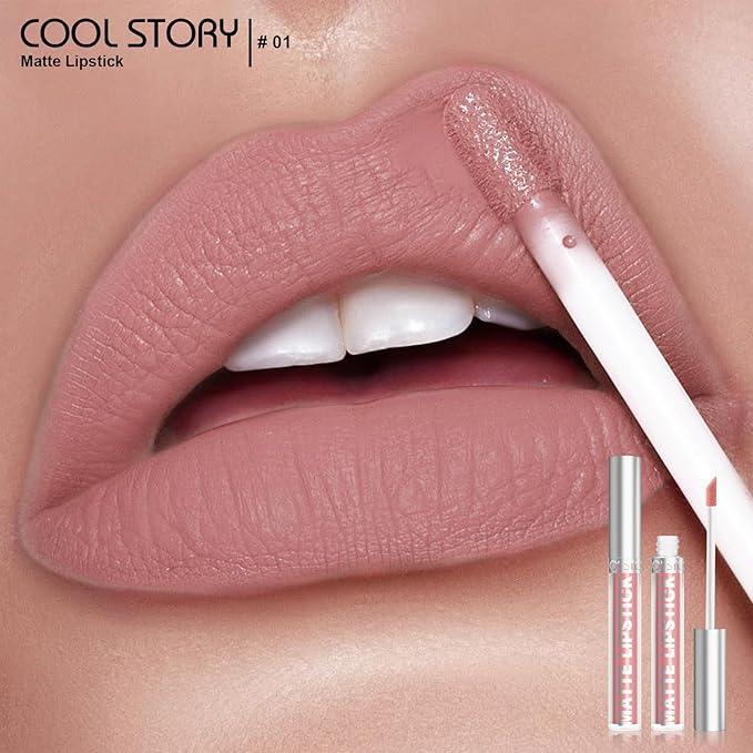 Matte Lip Gloss Stain Color Tint Long-Lasting Waterproof Formula (01)