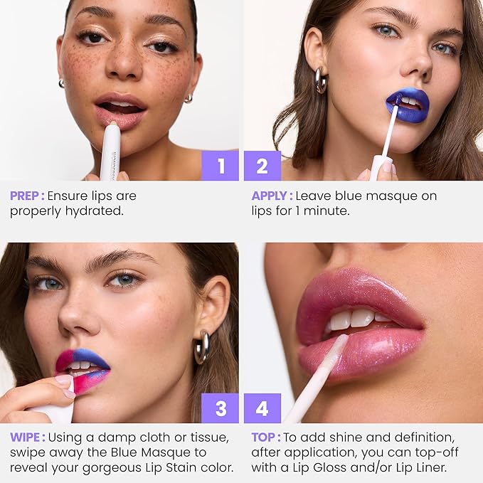 Wonderskin Wonder Blading All Day Lip Stain Peel Off Masque - Long Lasting, Waterproof and Transfer Proof Pink Lip Tint, Matte Finish Peel Off Makeup (Neon Rose Masque)