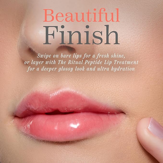 Côte Beauty's Euphoria Peptide Lip Shine, Ultra Hydrating & Long-Lasting Shimmery Sheer Nude Plumping Lip Gloss for Women with Hyaluronic Acid, Shea Butter & Jojoba Oil, Vegan & Cruelty-Free, 0.12FlOz