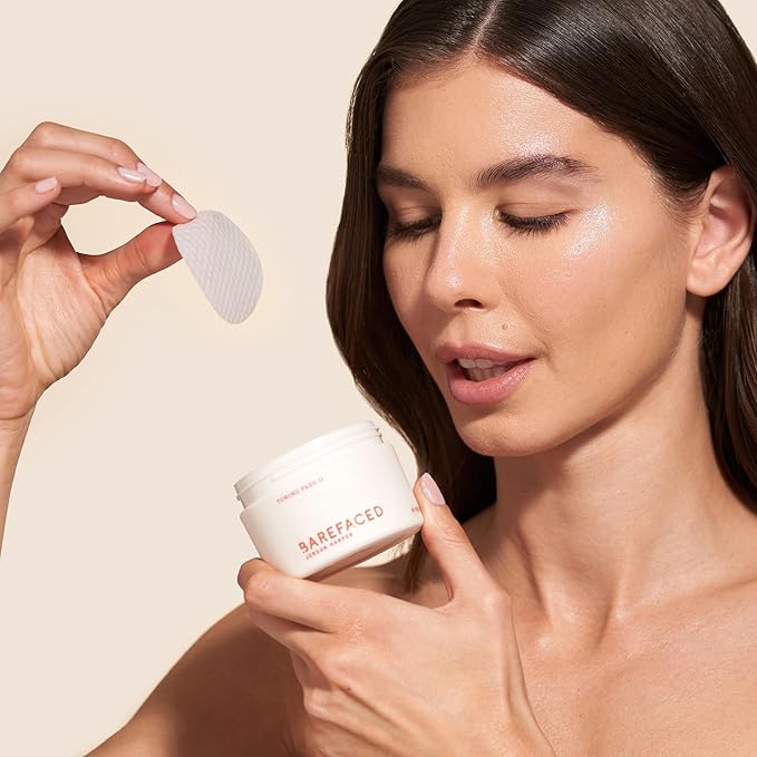 Barefaced Toning Pads II (60 Count) Exfoliating and Resurfacing Face Pads w/ 5% Glycolic Acid & Salicylic Acid, Helps with Brightening & Cleansing Skin, Clears Pores, Reduces Fine Lines and Wrinkles