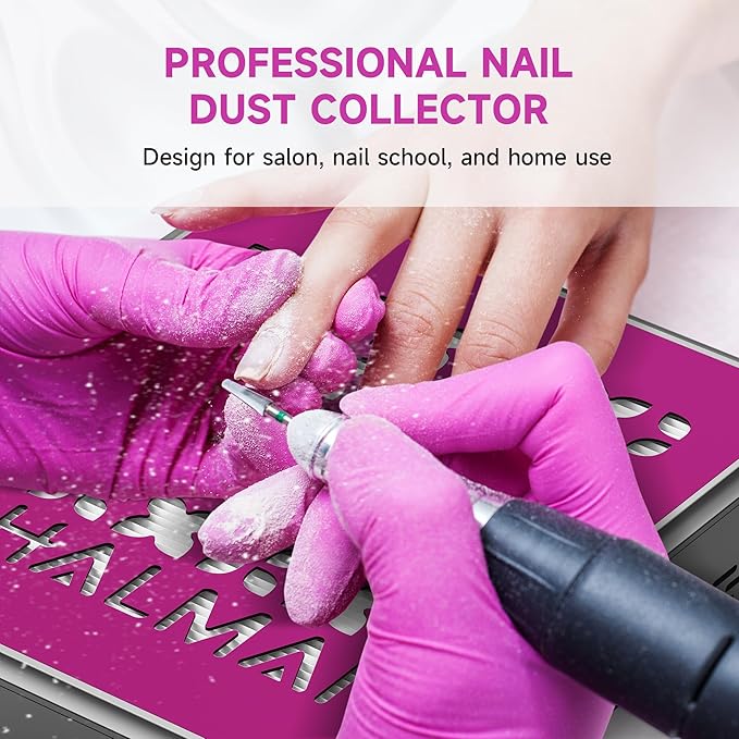 Nail Dust Collector - 800Pa Suction & 5000 RPM Brushless Motor for Acrylic Nails, Compact Beginner-Friendly Salon Tool with Reusable HEPA Filter (Salon & Home Use)