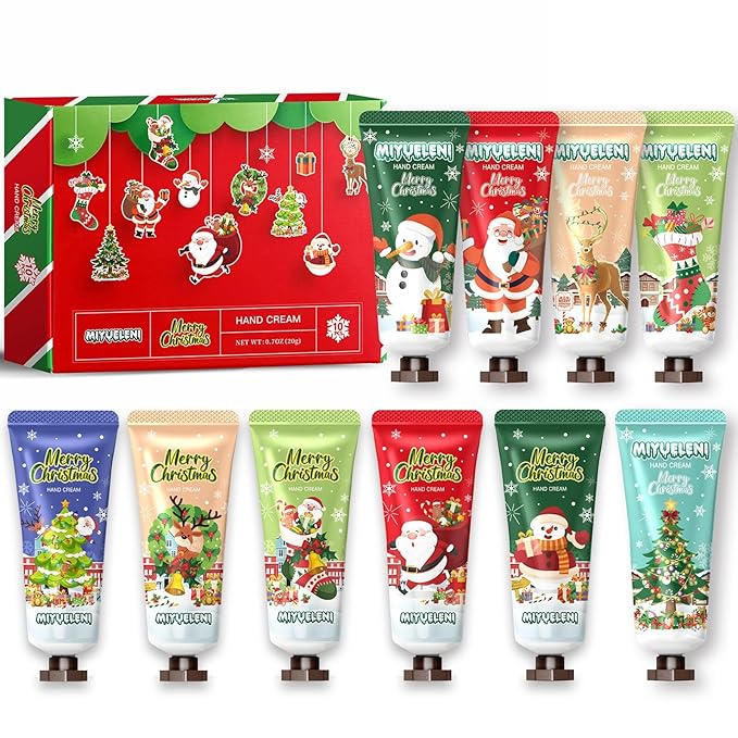 10 Pack Christmas Hand Lotion Gifts Set,Moisturizing Hand Cream for Women, Moms & Coworkers,Mini Travel Size Holiday Gifts, Stocking Stuffers & Bulk Gifts for Christmas Appreciation 20ml