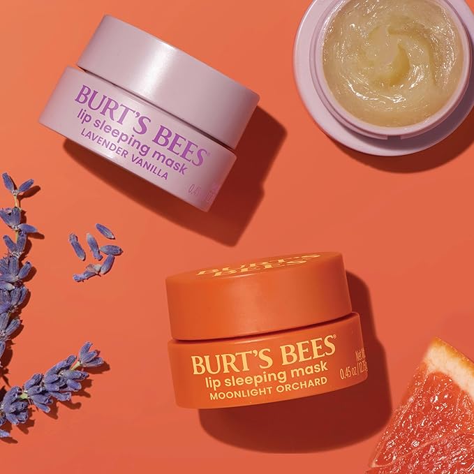 Burt’s Bees Moonlight Orchard Lip Sleeping Mask, With Hyaluronic Acid and Squalane Moisturizer To Instantly Hydrate Lips, Overnight Mask, Treatment, 0.45 oz.
