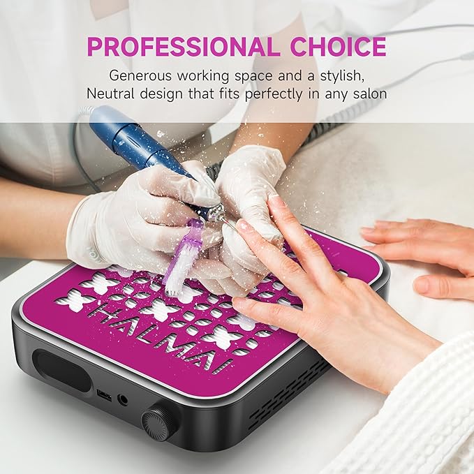 Nail Dust Collector - 800Pa Suction & 5000 RPM Brushless Motor for Acrylic Nails, Compact Beginner-Friendly Salon Tool with Reusable HEPA Filter (Salon & Home Use)