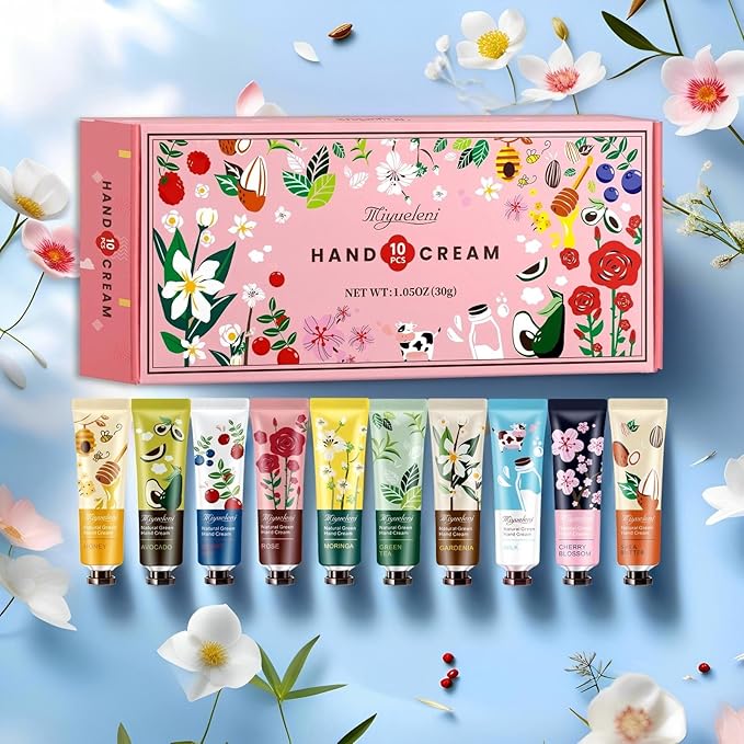 10 Pack Hand Cream Gift Set, Natural Plant Scents Moisturizing Hand Lotion, Gifts for Women, Birthday, Mother's Day, Valentine's Day, Christmas, Thank you Gifts,Travel Size 30ml