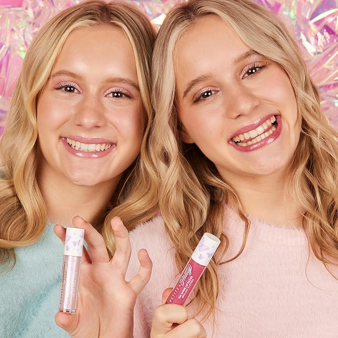 Petite 'N Pretty So Dreamy 10K Shine Lip Gloss Duo—Makeup for Girls, Kids, Tweens, Teens—High Shine, Lightweight, Made in the USA (First Freeze and Rosy Dreams)—Limited Edition