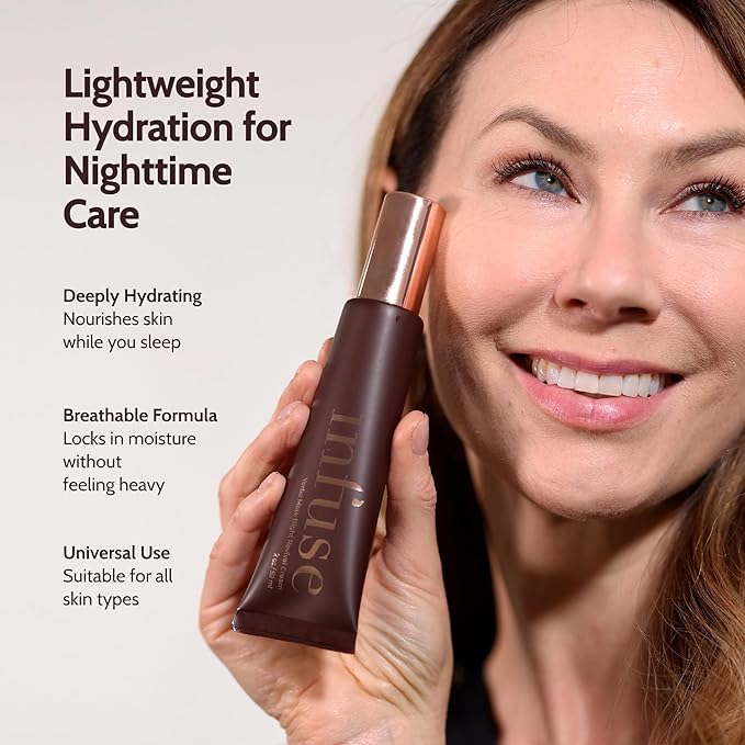 Infuse Night Cream for Women Anti-Aging – Hydrating Antioxidant Revival Cream with Yerba Mate – Anti-Aging Night Moisturizer for Mature Skin, 50ml