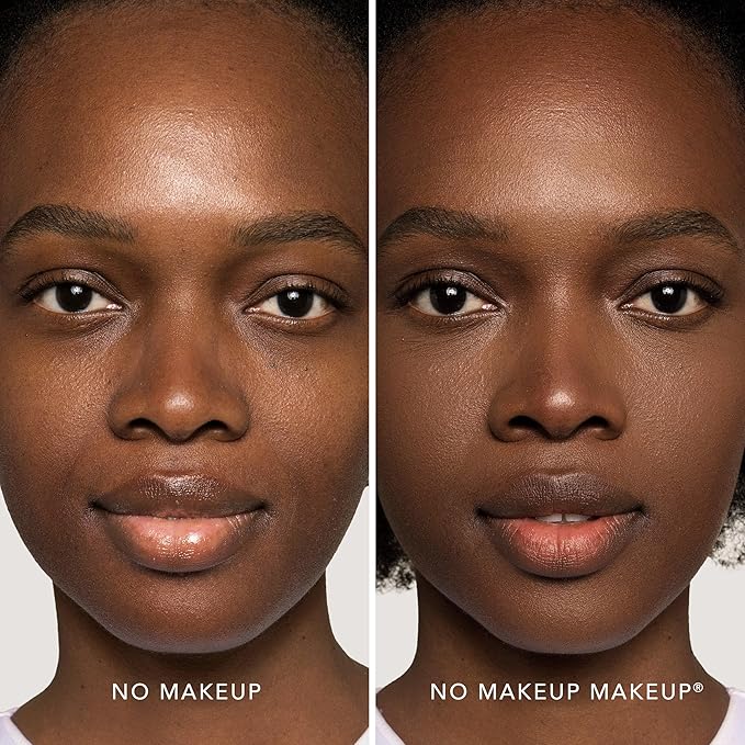 Long-Lasting Lightweight Foundation & Brush Duo | Cruelty-Free, Fragrance-Free, Buildable, Transfer-Proof Makeup (Warm Deep)