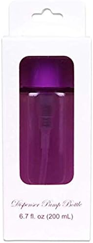 7oz Purple Push Down Pump Dispenser Empty Refillerble Bottle with Flip Top Cap - for Nail Polish, Travel, Cosmetics Packaging