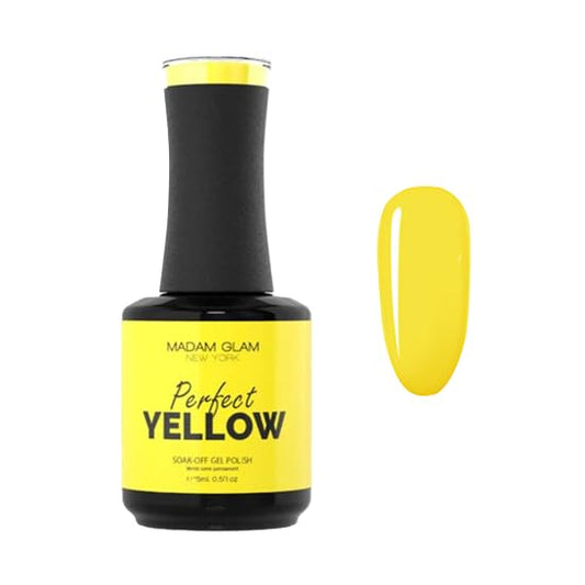 Madam Glam Perfect Yellow Hema Free Soak-Off Gel 15 ml bottle Suitable for UV and Led lamp