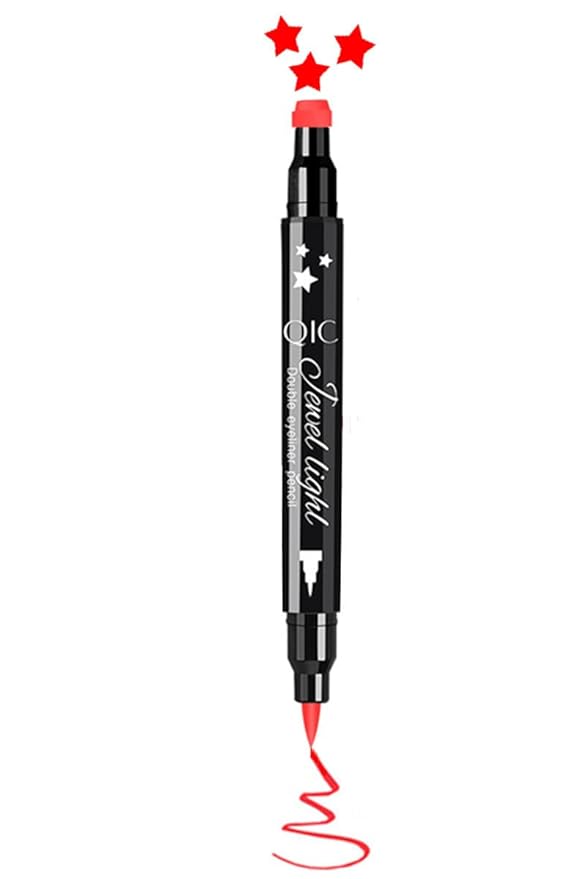 Go Ho Red Liquid Eyeliner Stamp, Star Stamp Makeup, Double-Side Waterproof Pen, Long-lasting Smudge-proof Tools, Eye Liner Makeup, 1 PC