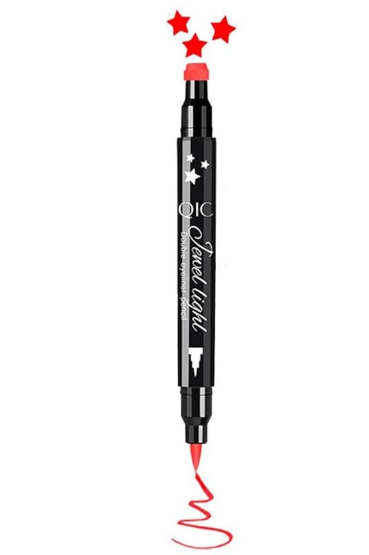 Go Ho Red Liquid Eyeliner Stamp, Star Stamp Makeup, Double-Side Waterproof Pen, Long-lasting Smudge-proof Tools, Eye Liner Makeup, 1 PC