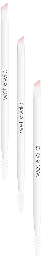 wet n wild Eyebrow and Liner Brush, Flat Makeup Angled Liner Brush, Ultra-Thin Precision, Soft Fibers (Pack of 3)