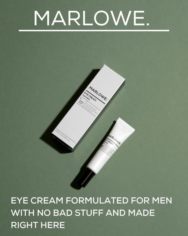 MARLOWE. No. 127 Mens Eye Cream with Vitamin C, Caffeine and Moisturizing Squalane for Puffiness, Wrinkles & Dark Circles, Targeted Under Eye Skin Care, 0.5 FL Oz