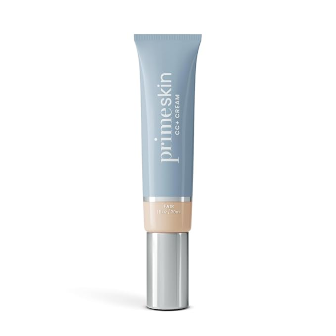 PrimeSkin CC+ Cream for Mature Women – Lightweight Liquid-to-Powder Foundation – Blurs Pores & Covers Age Spots – Crease-Free, Hydrating & Soft-Matte Finish for Sensitive Skin (Fair)