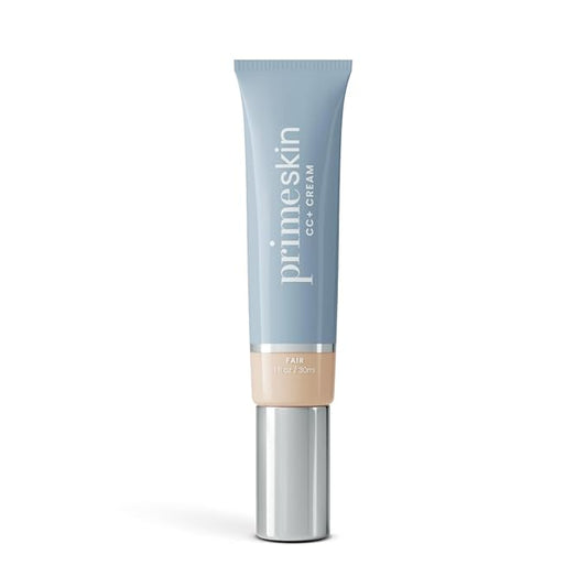 PrimeSkin CC+ Cream for Mature Women – Lightweight Liquid-to-Powder Foundation – Blurs Pores & Covers Age Spots – Crease-Free, Hydrating & Soft-Matte Finish for Sensitive Skin (Fair)
