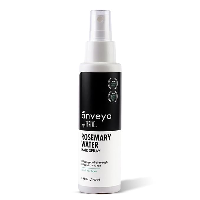 Anveya Rosemary Water Hair Spray | Natural Rose mary Extract, Rice Water & Hyaluronic Acid | Rosemary Water Spray for Hair Growth, Control & Hair Care | Hair Spume to Shine & nourish |100ml