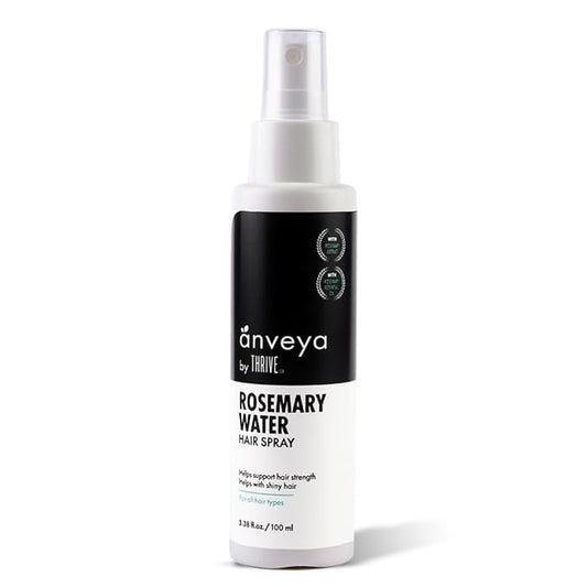 Anveya Rosemary Water Hair Spray | Natural Rose mary Extract, Rice Water & Hyaluronic Acid | Rosemary Water Spray for Hair Growth, Control & Hair Care | Hair Spume to Shine & nourish |100ml