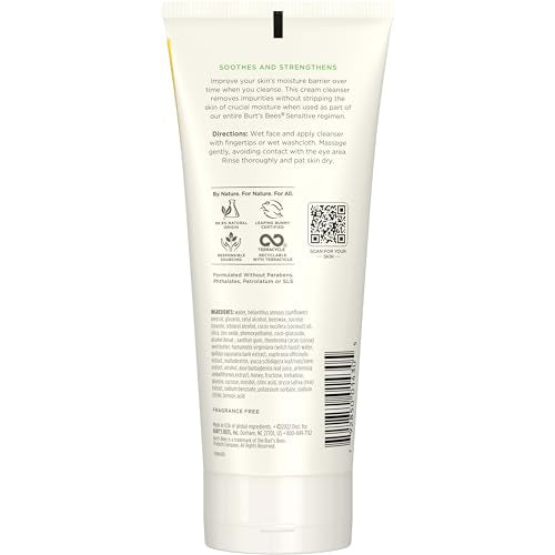 Burt's Bees Back To School Dorm Essentials, Calming Night Cream, With Aloe and Rice Milk, Face Moisturizer For Sensitive Skin, 98.8 Percent Natural Origin, 1.8 oz. Tub