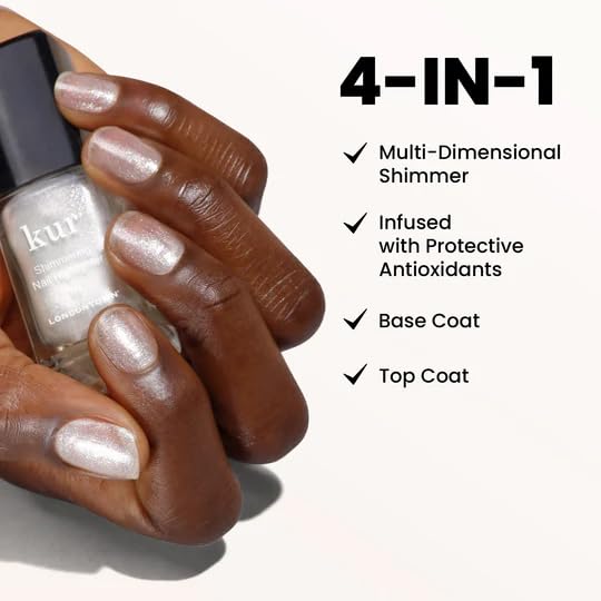 LONDONTOWN Shimmer Nail Highlighter - Multi-Dimensional Iridescent Finish Nail Polish Treatment, Vegan Cruelty Free, Soft Shimmery Multi-Tonal White, Mirror Ball - .40fl oz