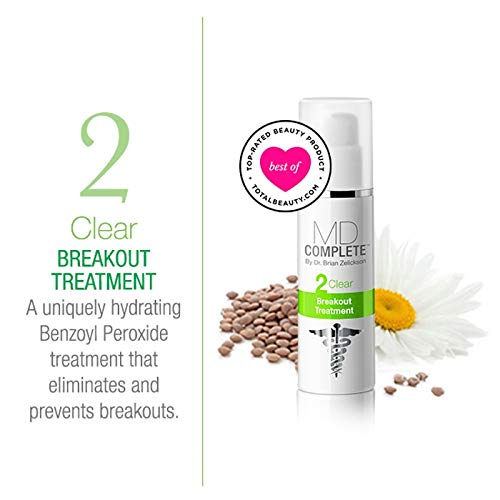 MD Complete Acne Clearing Duo Step 1 Salicylic Acid 2.0% Cleanser 4.2 fl oz + Step 2 Benzoyl Peroxide 4.5% Breakout Treatment 1.0 fl oz |60 Day Supply