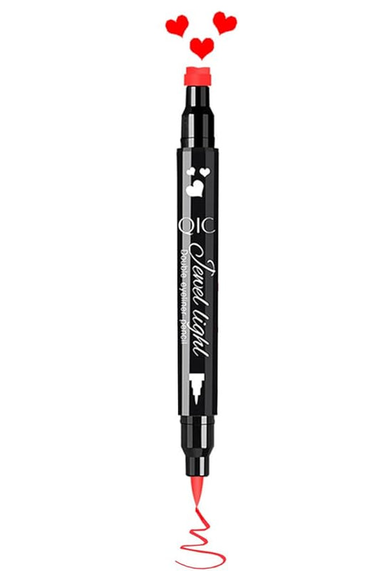 Go Ho Red Liquid Eyeliner Stamp,Heart Stamp Eyeliner Red Makeup,Halloween Costumes Makeup,Double-Seal Waterproof Eyeliner Pen,Long-lasting Smudge-proof Eye Liner Makeup Tools,1 PC