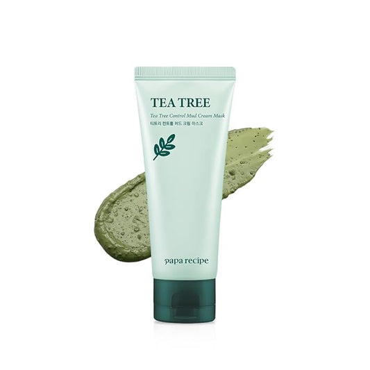 Papa Recipe Kaolin Mud Mask with Eggplant Extract – Hydrating Creamy Clay Mask for Pore Care, Gentle Exfoliation & Daily Use – With 6 Types of Hyaluronic Acid & Cica – Korean Skincare (Tea Tree Mud)