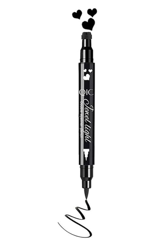 Go Ho Black Liquid Eyeliner Stamp,Heart Stamp Eyeliner Makeup,Heart Gifts,Double-seal Waterproof Eyeliner Pen,Long-lasting Smudge-proof Eye Liner Makeup Tools,1 PC