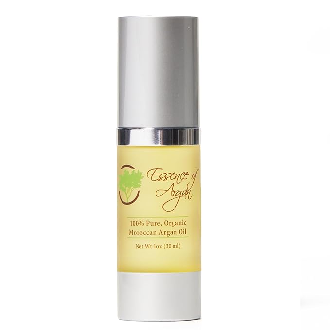 Essence Of Argan Pure Argan Oil for Hair, Skin & Nails - Natural Eco-Certified Cold Pressed Oil for Skin Moisturization - Non-Greasy Formula for Hair and Nail Growth - 1 Oz /30ml