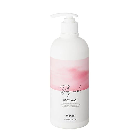 Korean Body Wash with Hyaluronic Acid & Aloe – Hydrating Moisturizing Cleanser for All Skin – Infused with Natural Extracts – Paraben & Silicone-Free – Baby Musk, 500ml / 16.9 fl oz