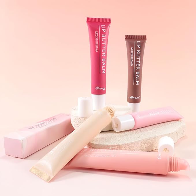 Summer Hydrating Lip Butter Balms Lip Gloss,Natural Vegan Lip Balm Tinted for Instant Moisture,Shine,Hydration Brown-Tinted,Soothes & Softens Dry Lips,Bálsamo labial hidratante 03#Almond (0.5 Fl Oz)