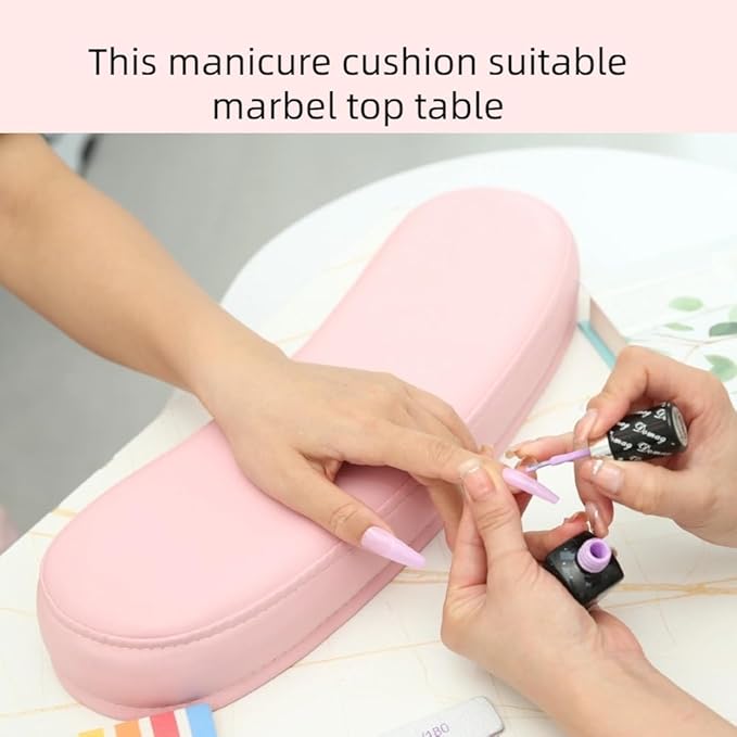 Manicure hand Rest Cushion Pillow Pad, Nail Polish Hand Cushion Pillow, Manicure Table Portable Nail Table Hand Cushion, Nail Art Tools Hand Cushion, Nail SPA Salon Home DIY Nail Tech (Pink)